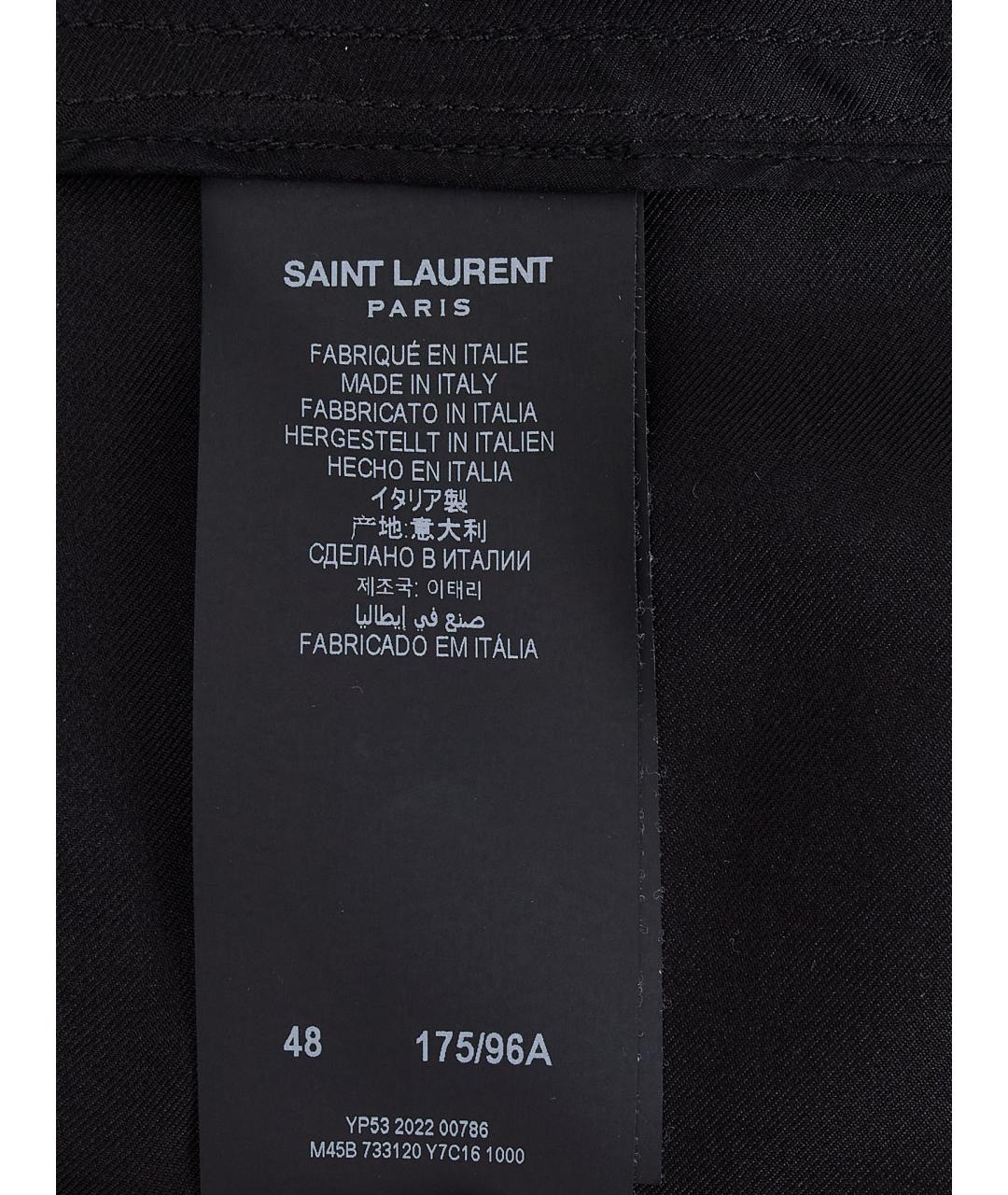 SAINT LAURENT Черный шелковый тренч/плащ, фото 11