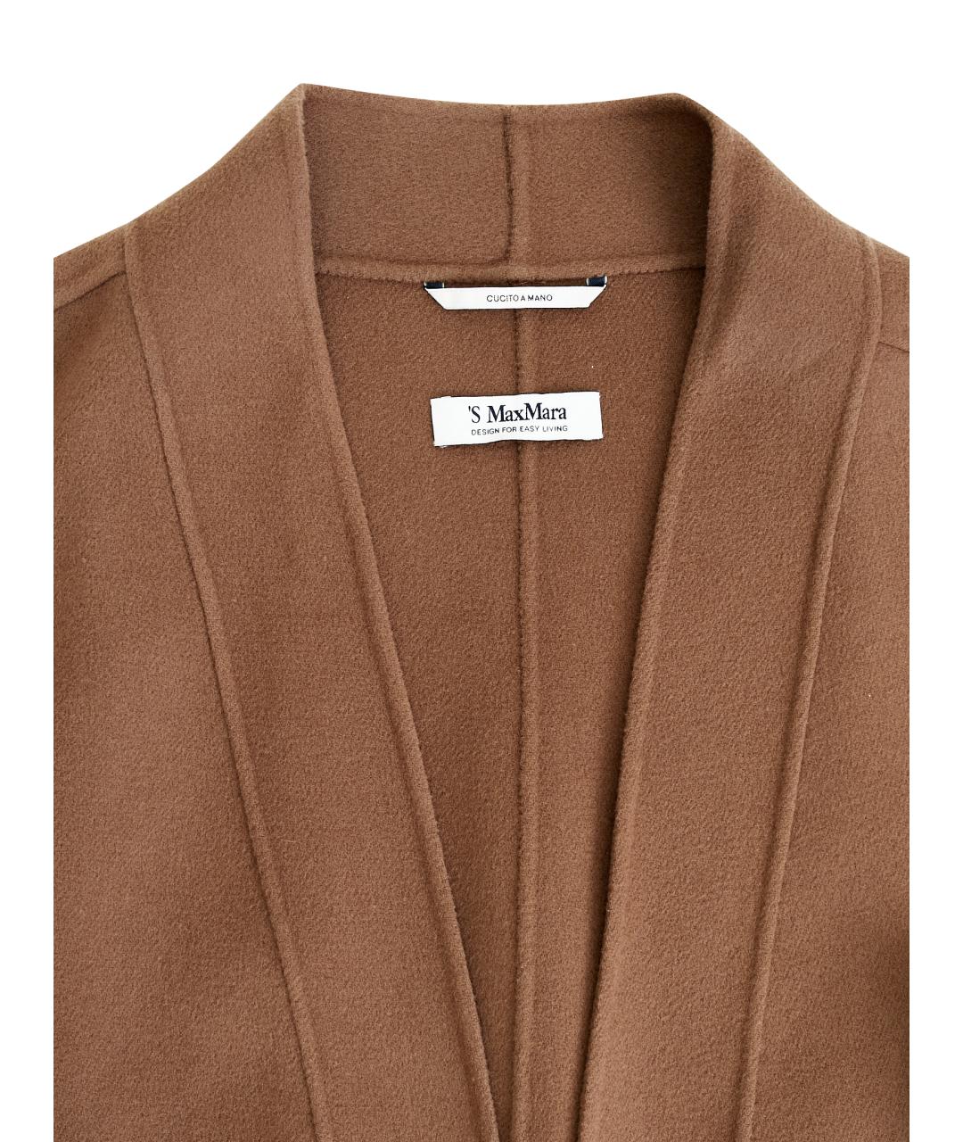 MAX MARA Коричневое шерстяное пальто, фото 8