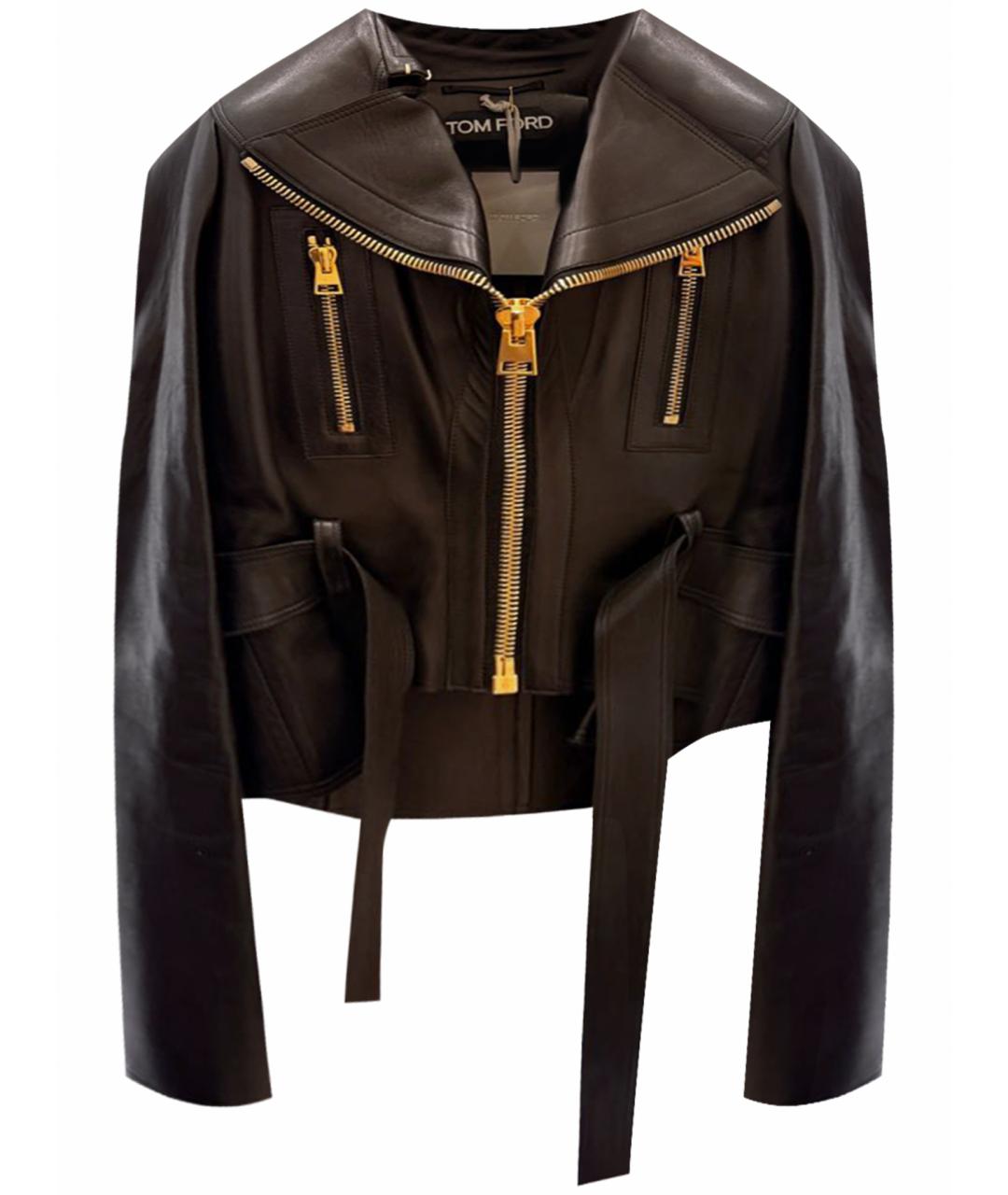 TOM FORD Черная кожаная куртка, фото 1