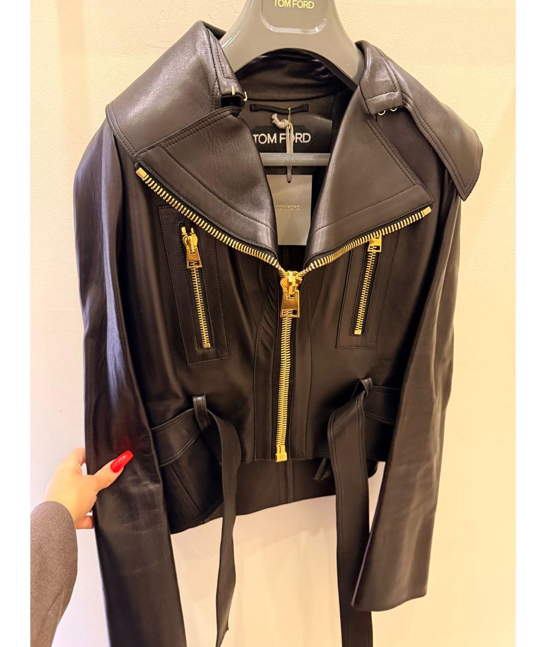 TOM FORD Черная кожаная куртка, фото 2