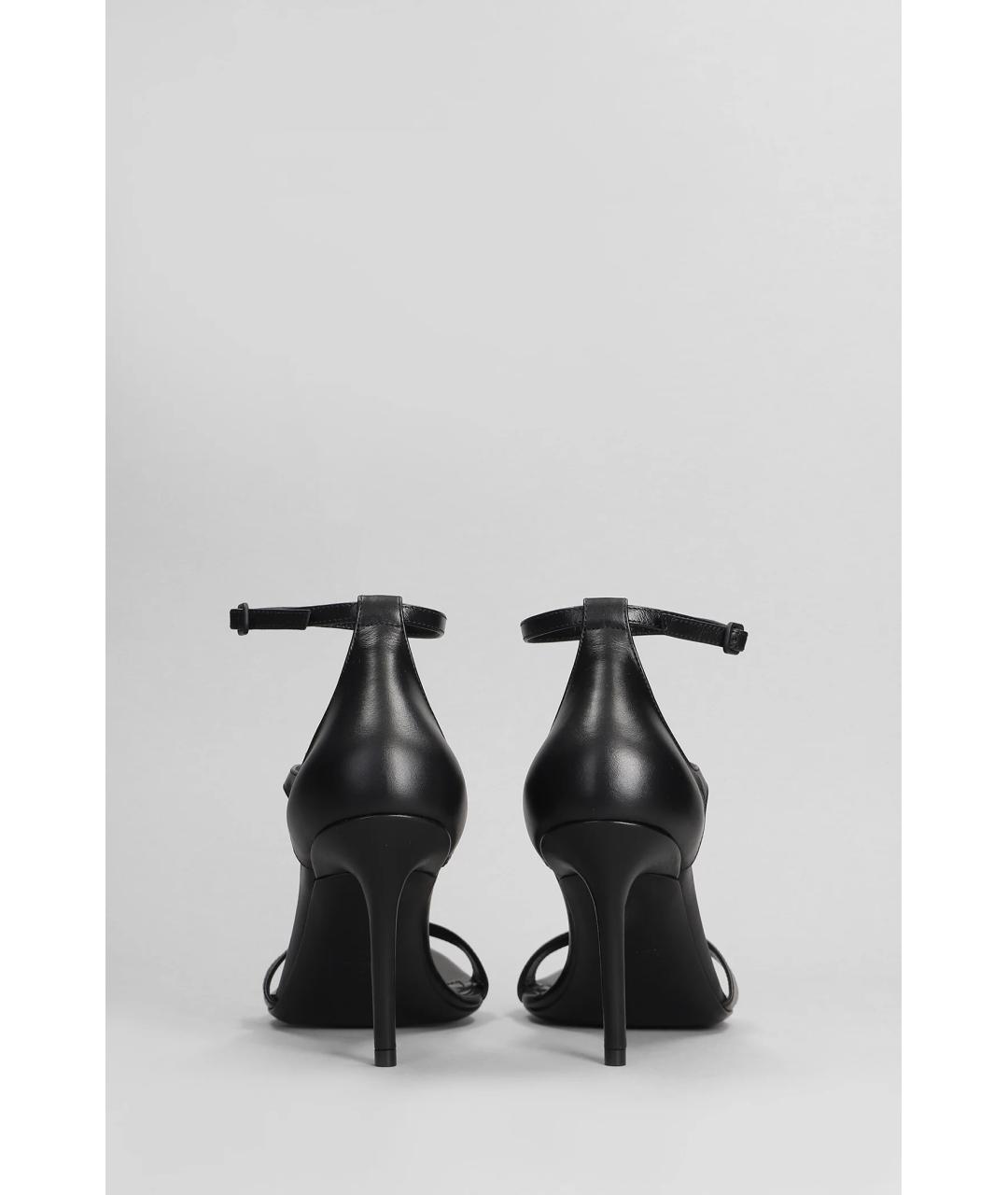BALENCIAGA Черные кожаные босоножки, фото 4