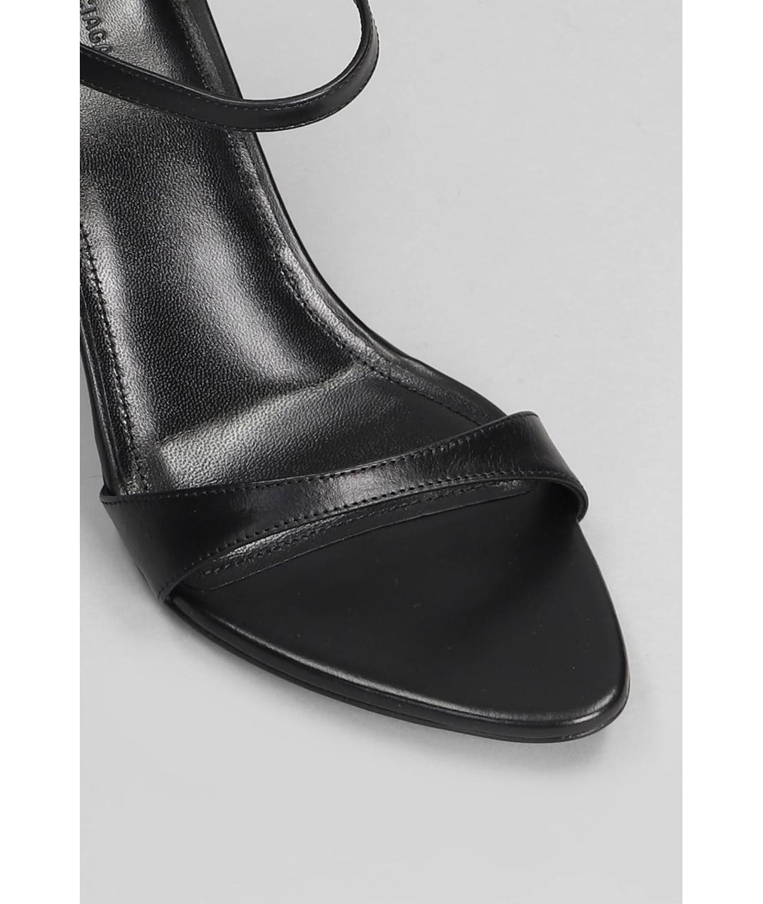 BALENCIAGA Черные кожаные босоножки, фото 5