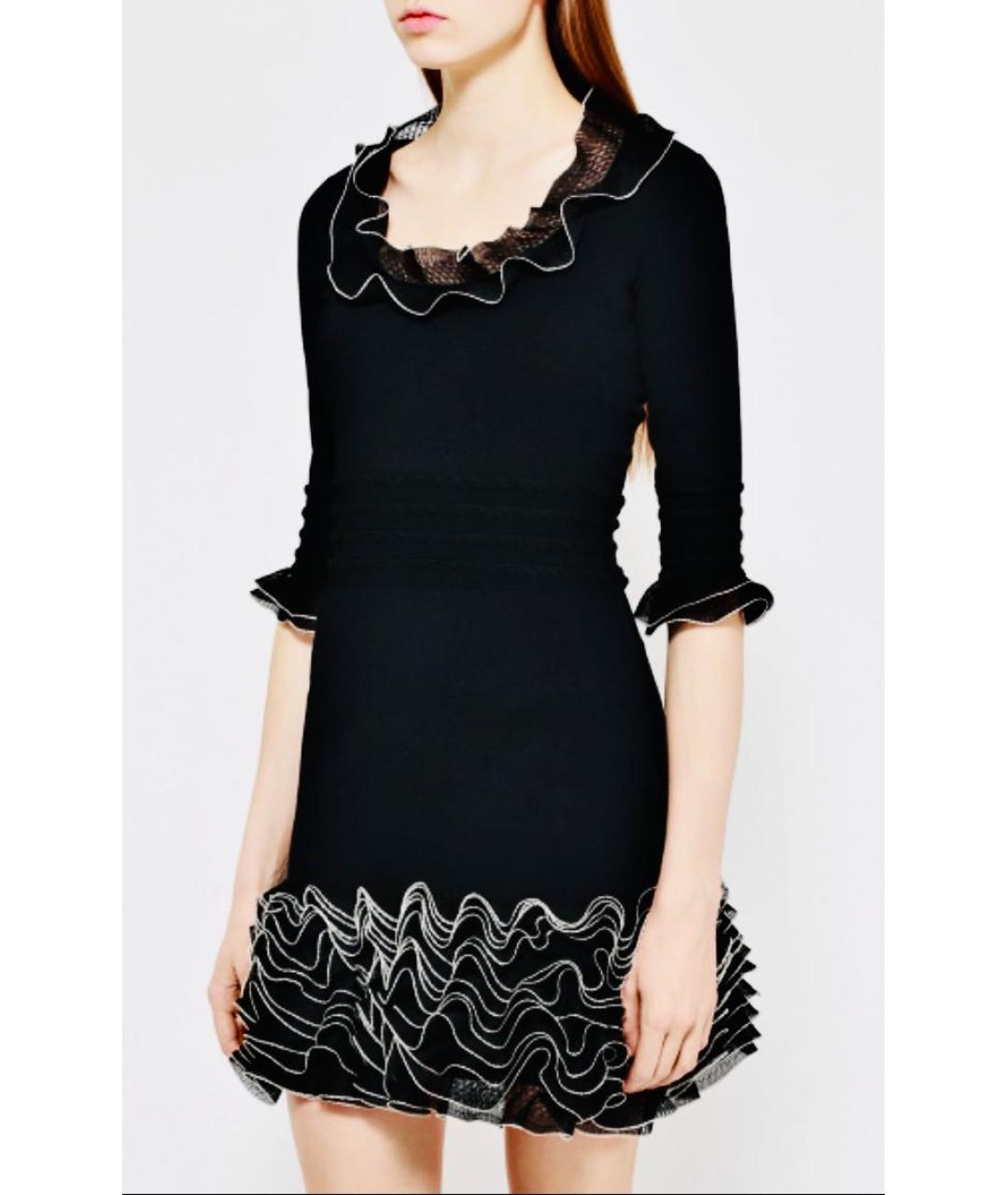 ALEXANDER MCQUEEN Черное вискозное коктейльное платье, фото 3