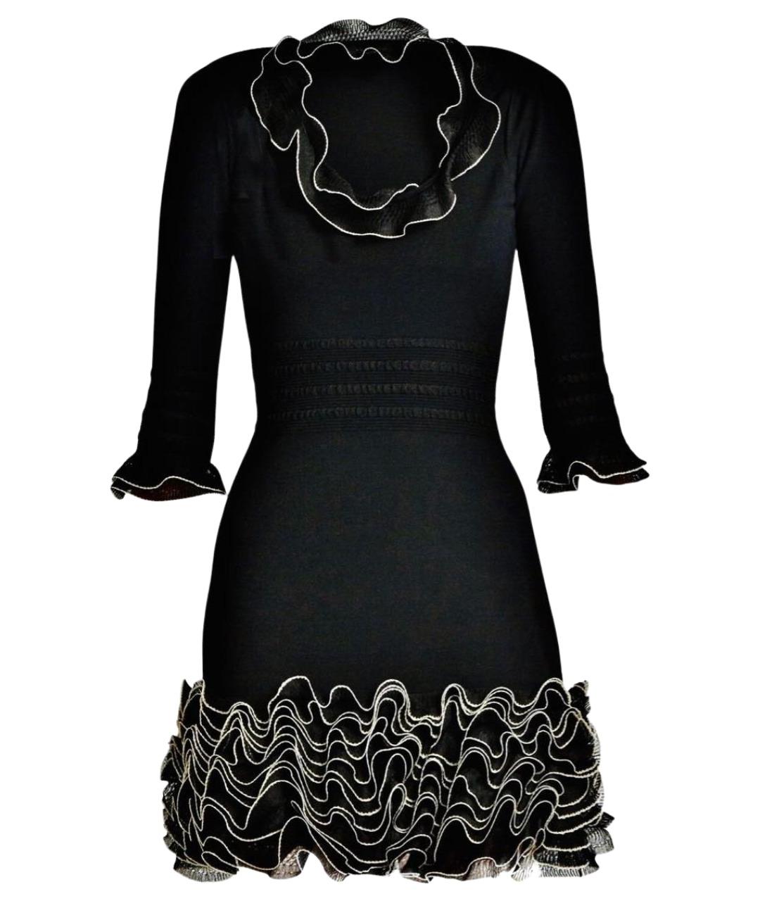 ALEXANDER MCQUEEN Черное вискозное коктейльное платье, фото 1