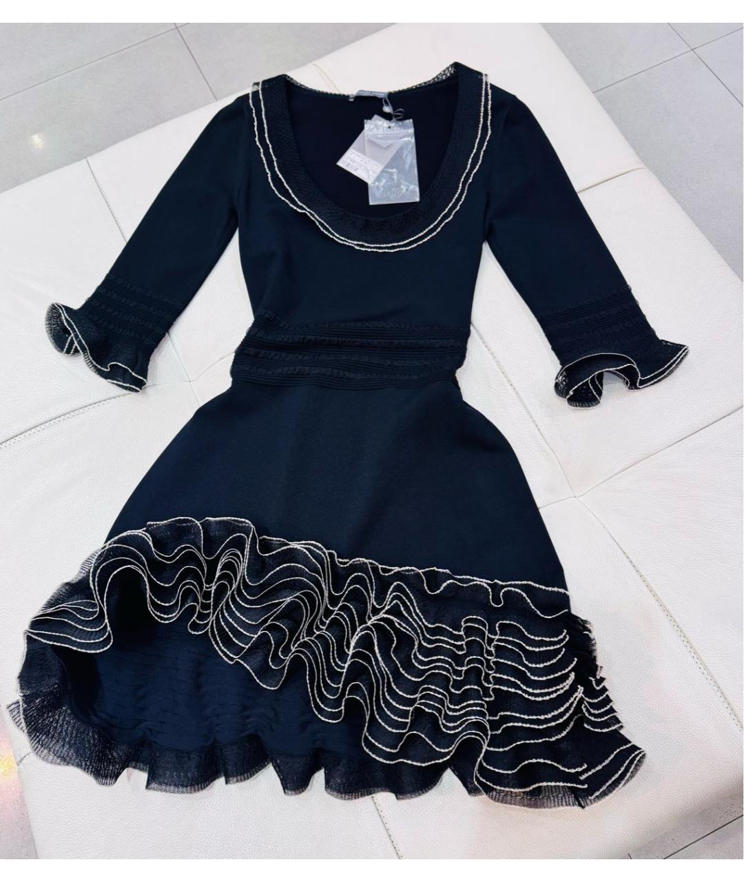 ALEXANDER MCQUEEN Черное вискозное коктейльное платье, фото 5
