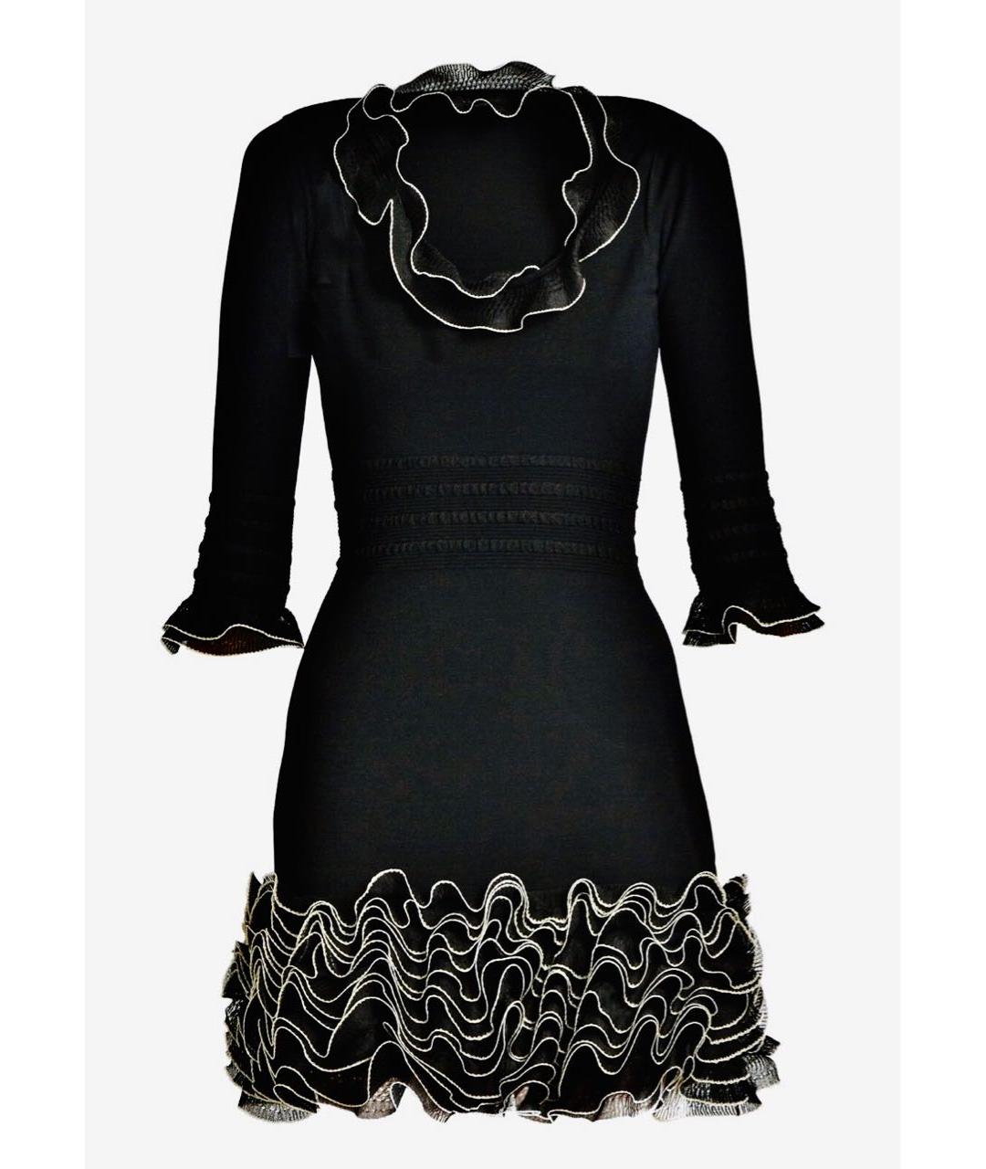 ALEXANDER MCQUEEN Черное вискозное коктейльное платье, фото 9