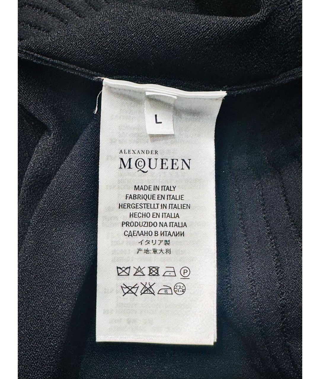 ALEXANDER MCQUEEN Черное вискозное коктейльное платье, фото 7