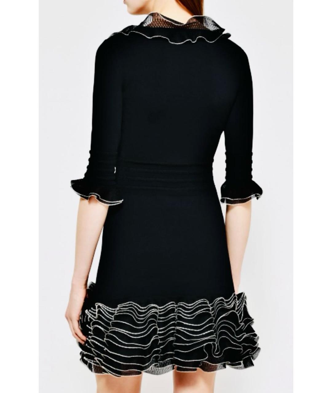 ALEXANDER MCQUEEN Черное вискозное коктейльное платье, фото 2