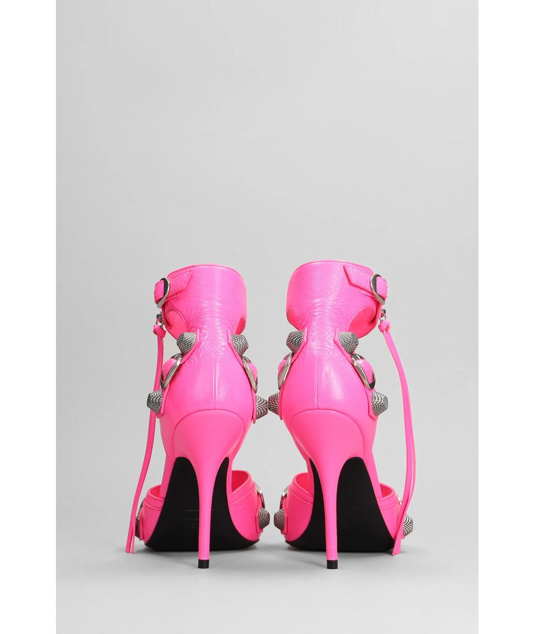 BALENCIAGA Фуксия кожаные босоножки, фото 4
