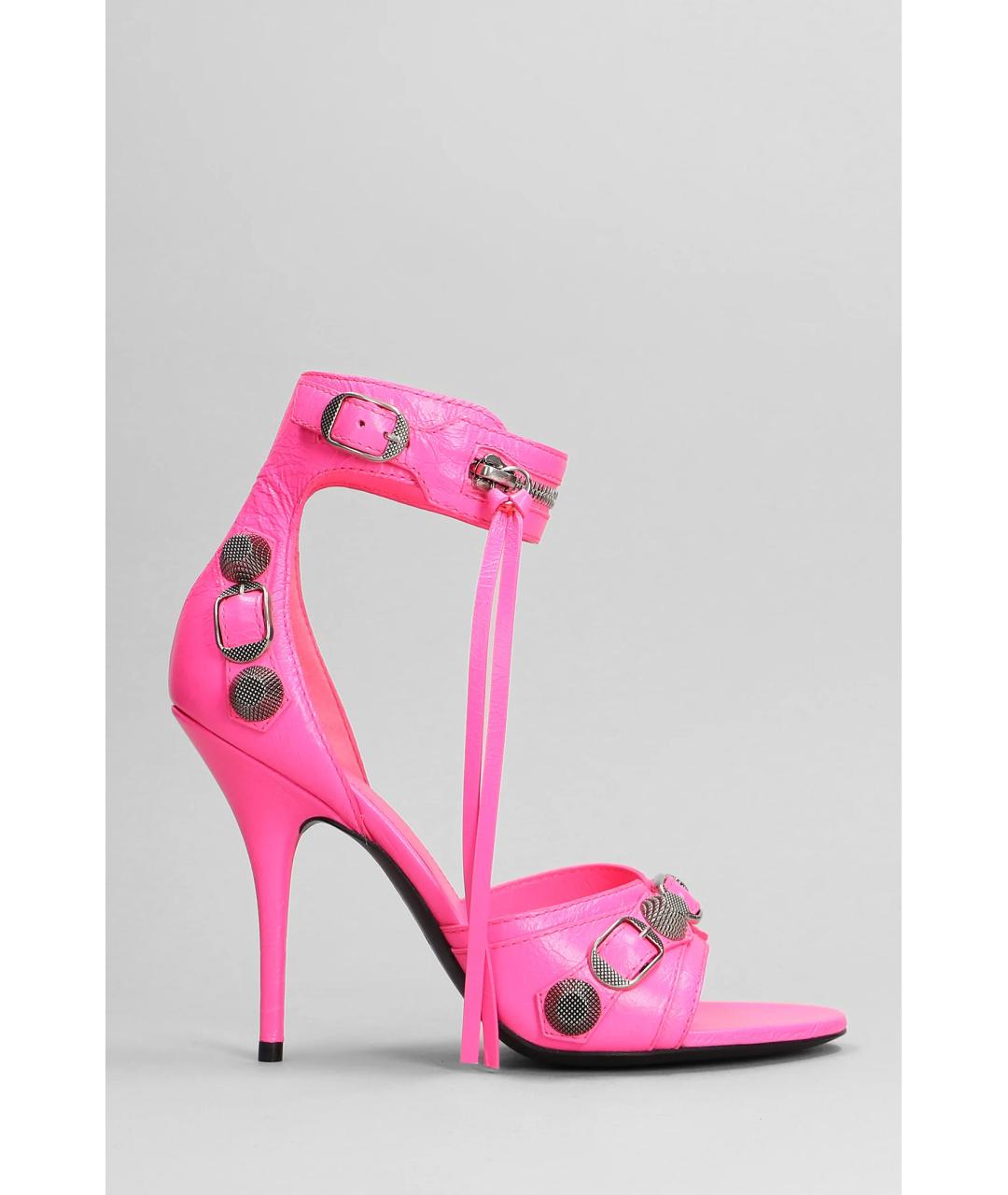 BALENCIAGA Фуксия кожаные босоножки, фото 5