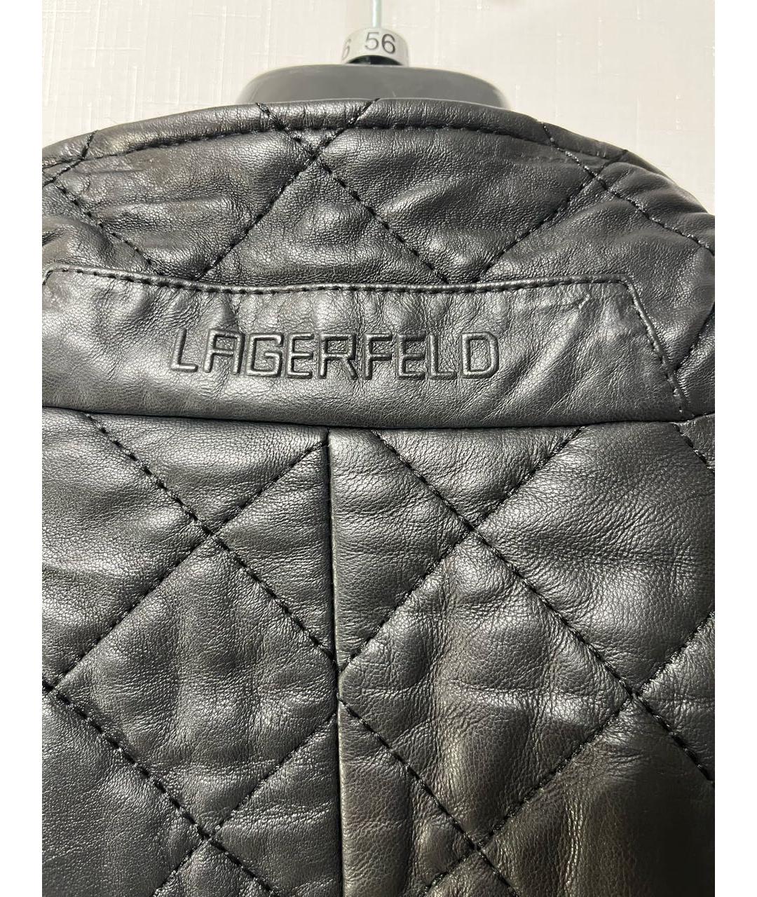 KARL LAGERFELD Черная кожаная куртка, фото 4