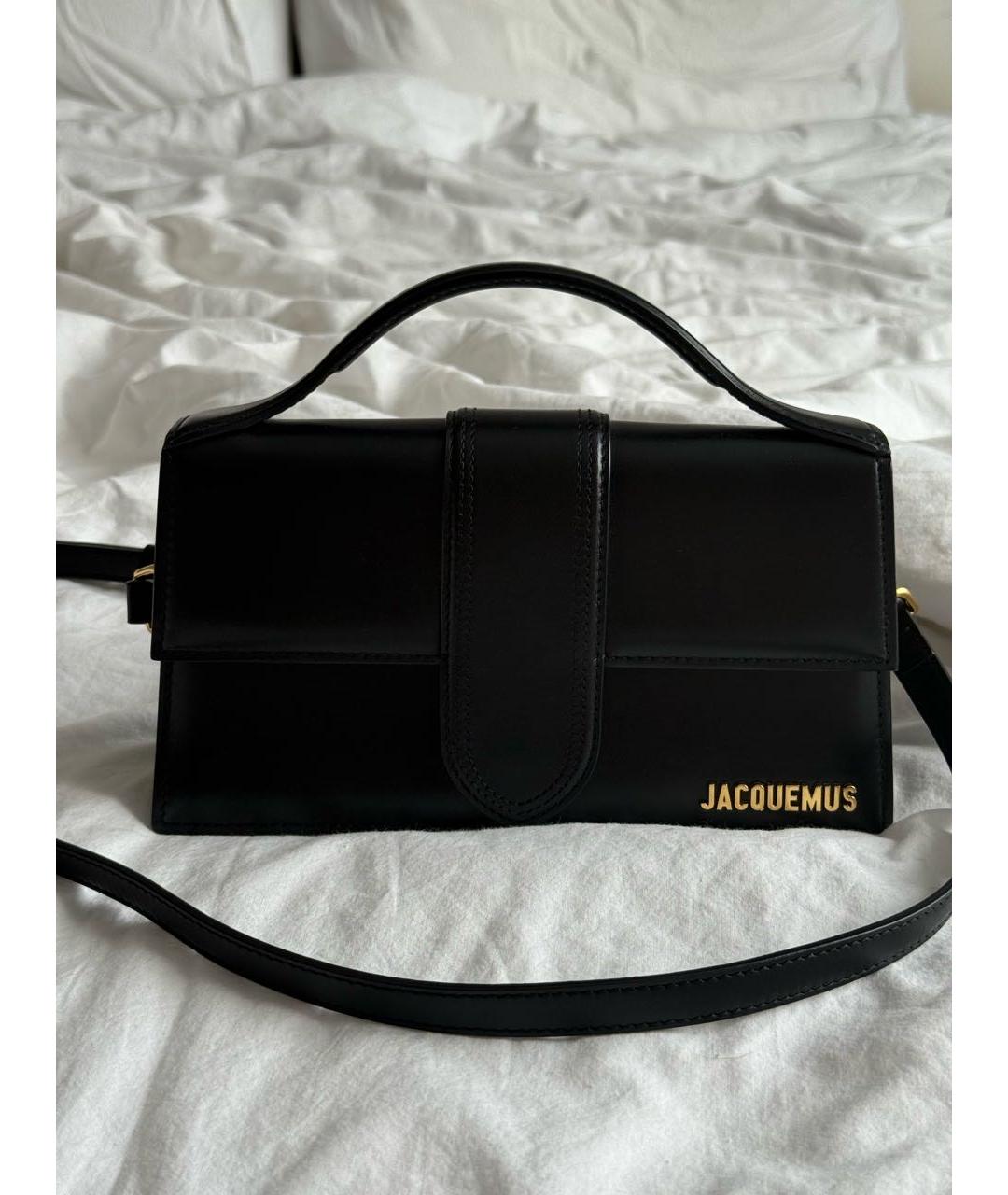 JACQUEMUS Черная кожаная сумка с короткими ручками, фото 9