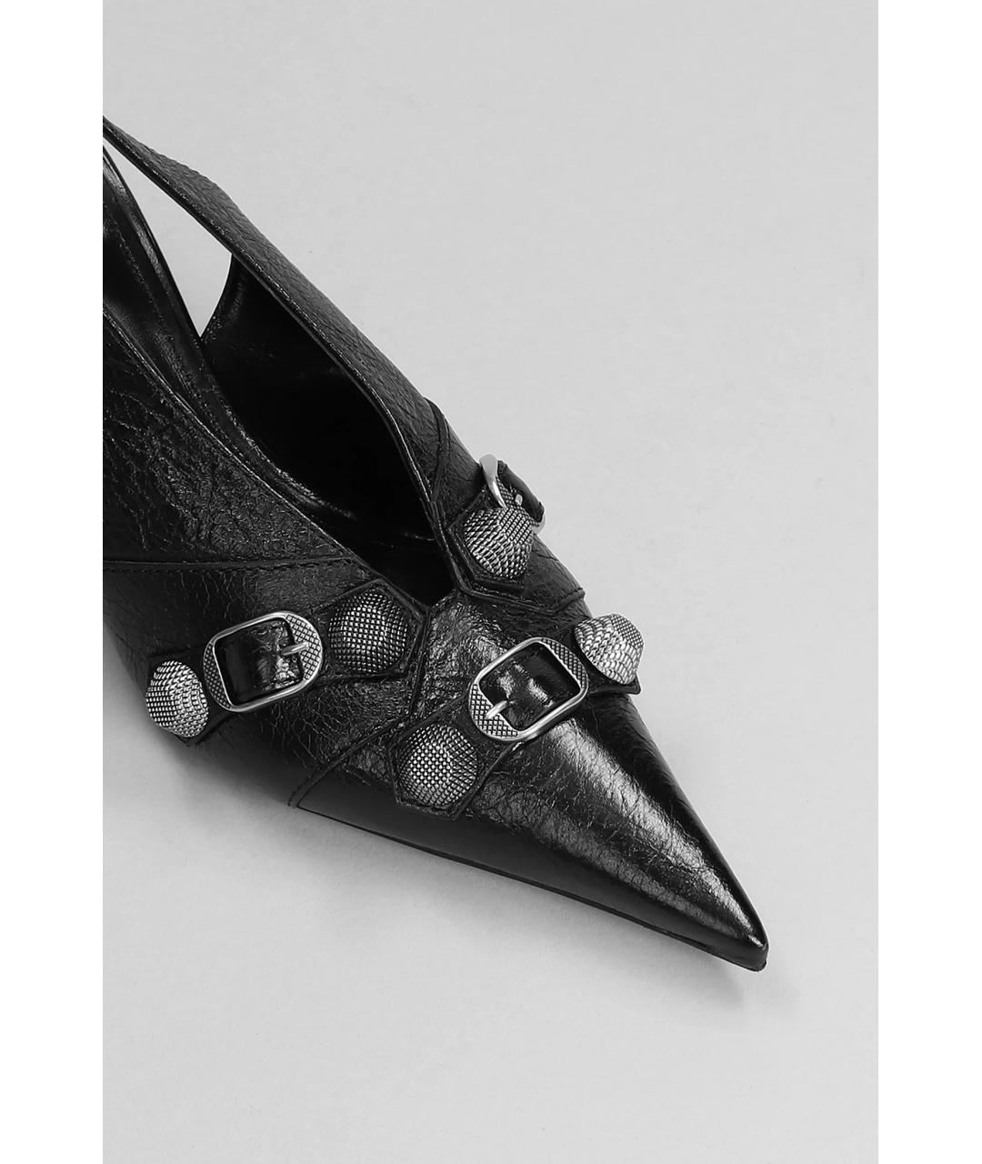 BALENCIAGA Черные кожаные мюли, фото 4