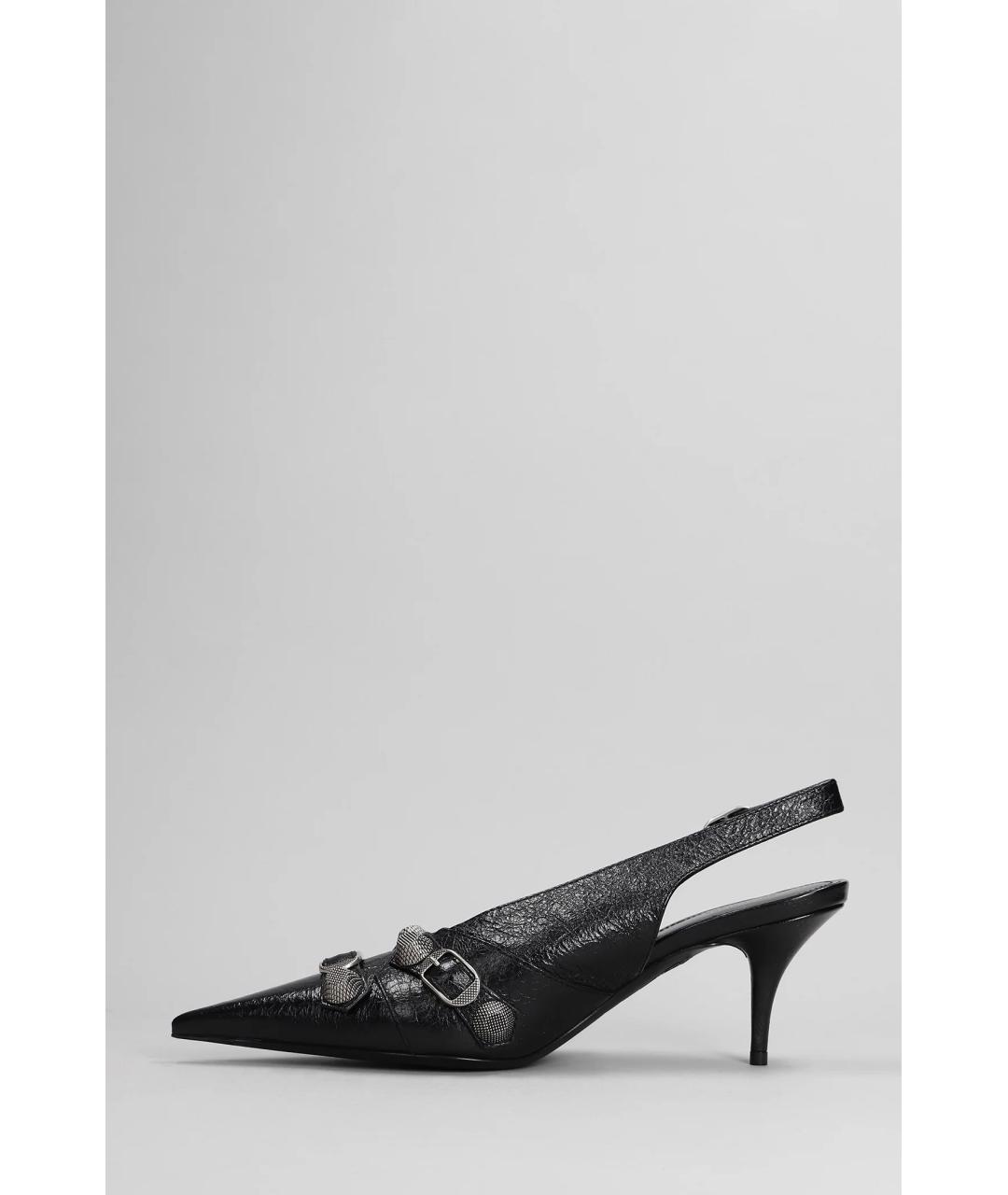 BALENCIAGA Черные кожаные мюли, фото 3