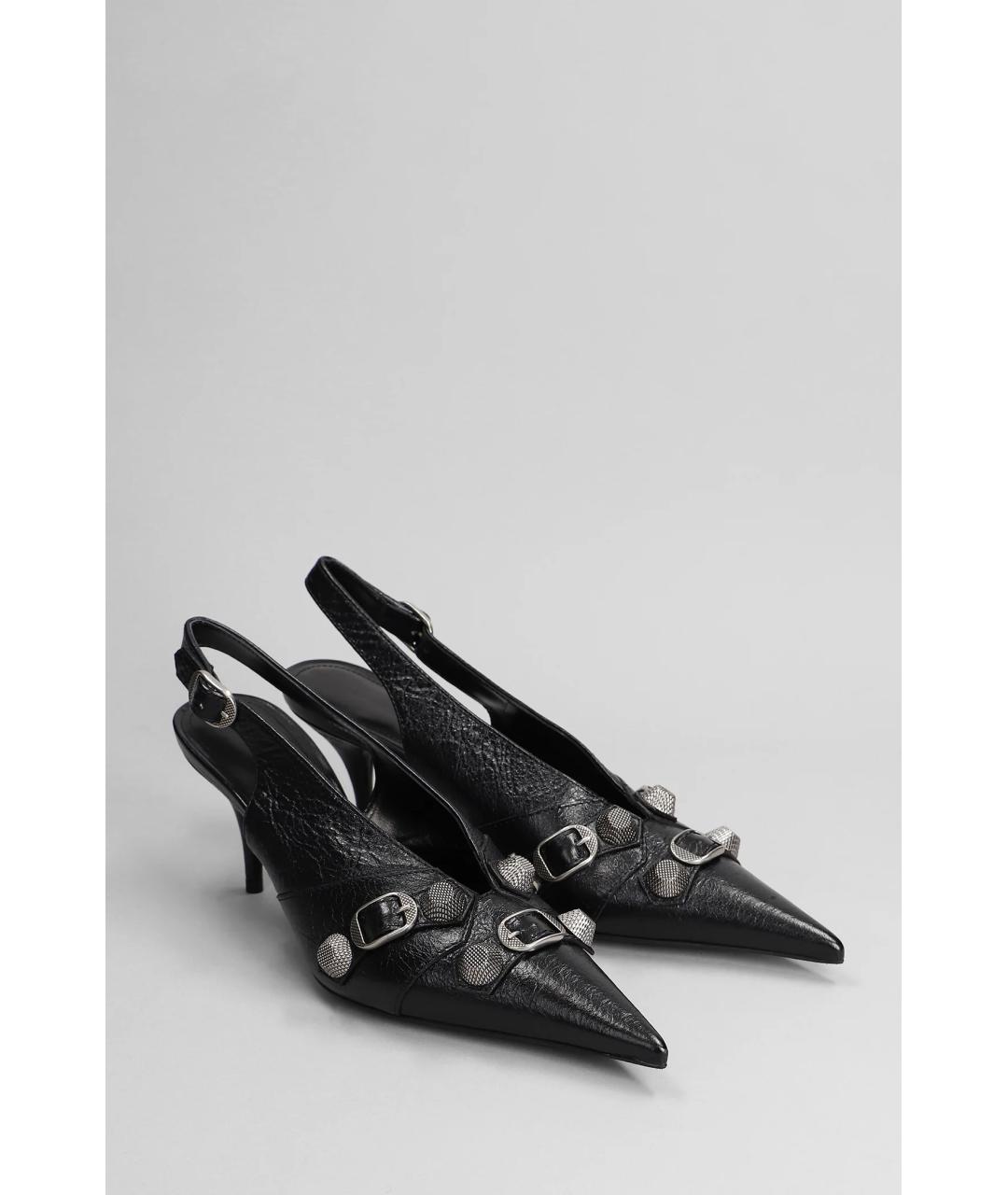 BALENCIAGA Черные кожаные мюли, фото 2