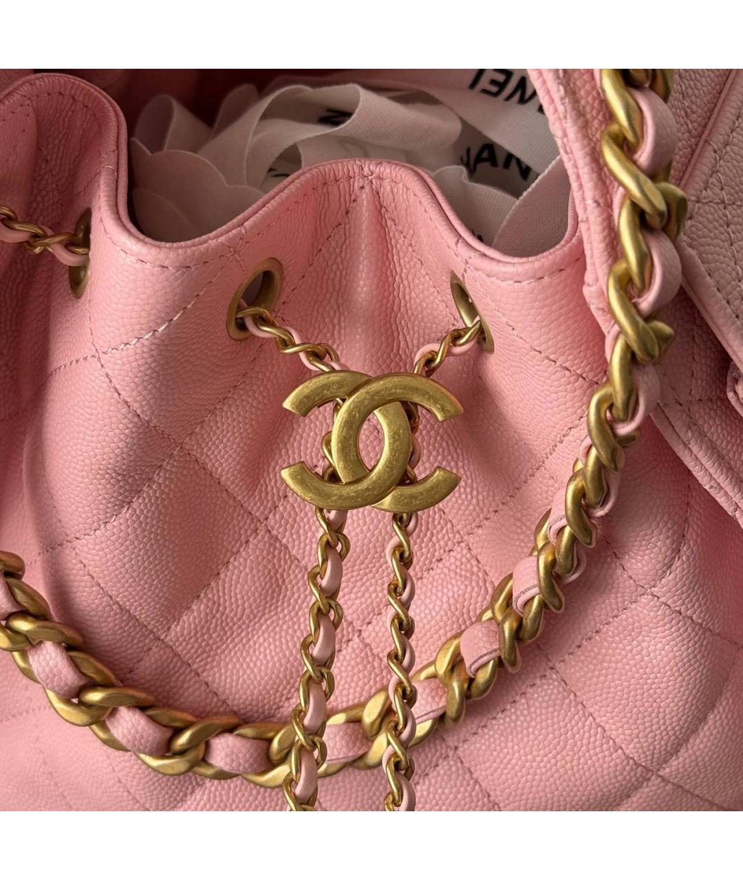 CHANEL Розовая кожаная сумка тоут, фото 4
