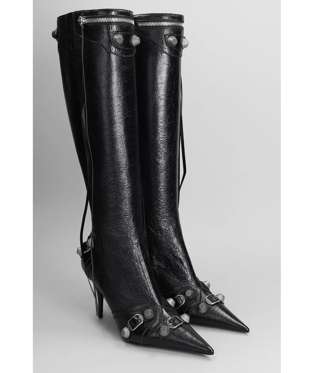 BALENCIAGA Черные кожаные сапоги, фото 2
