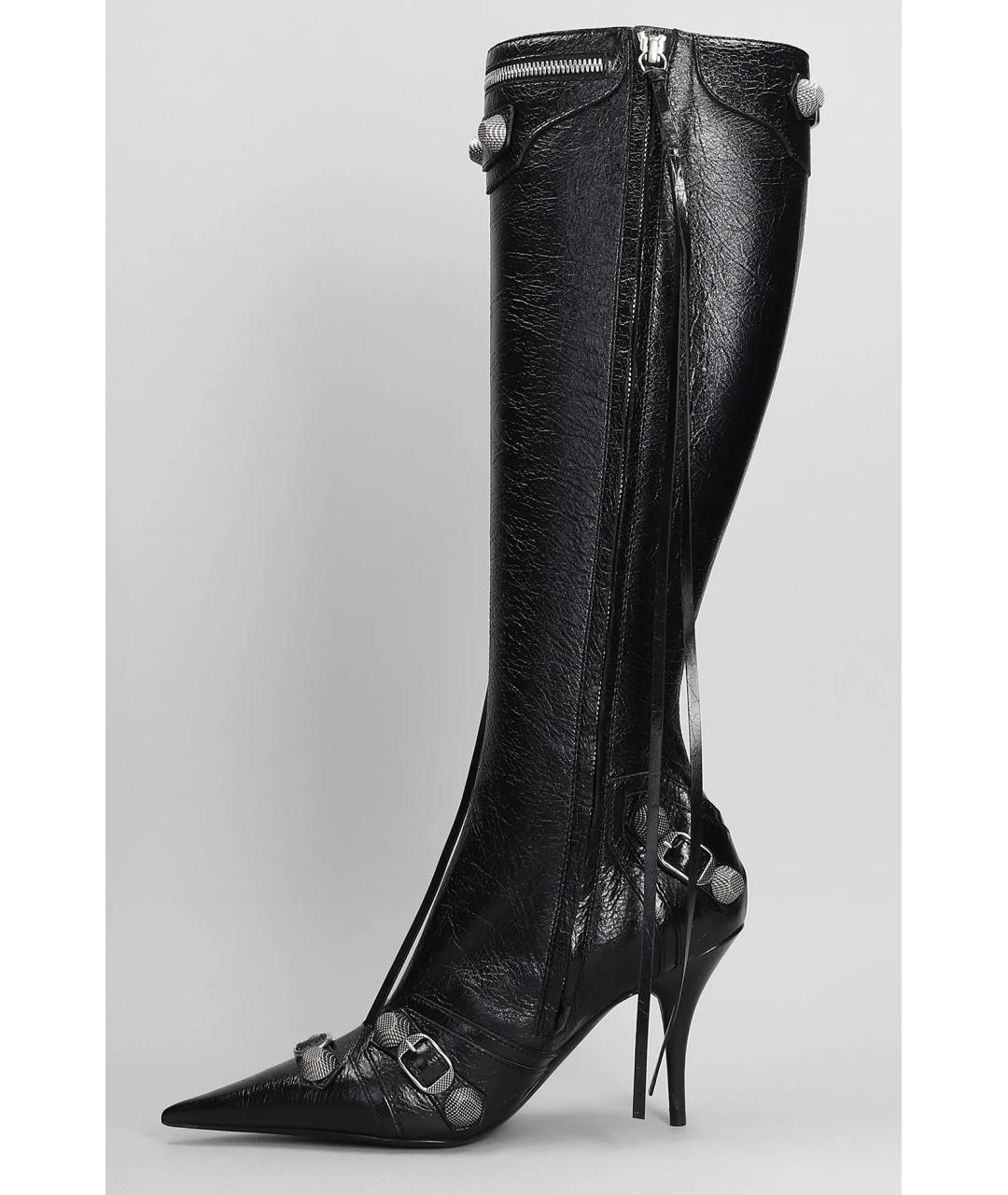 BALENCIAGA Черные кожаные сапоги, фото 3