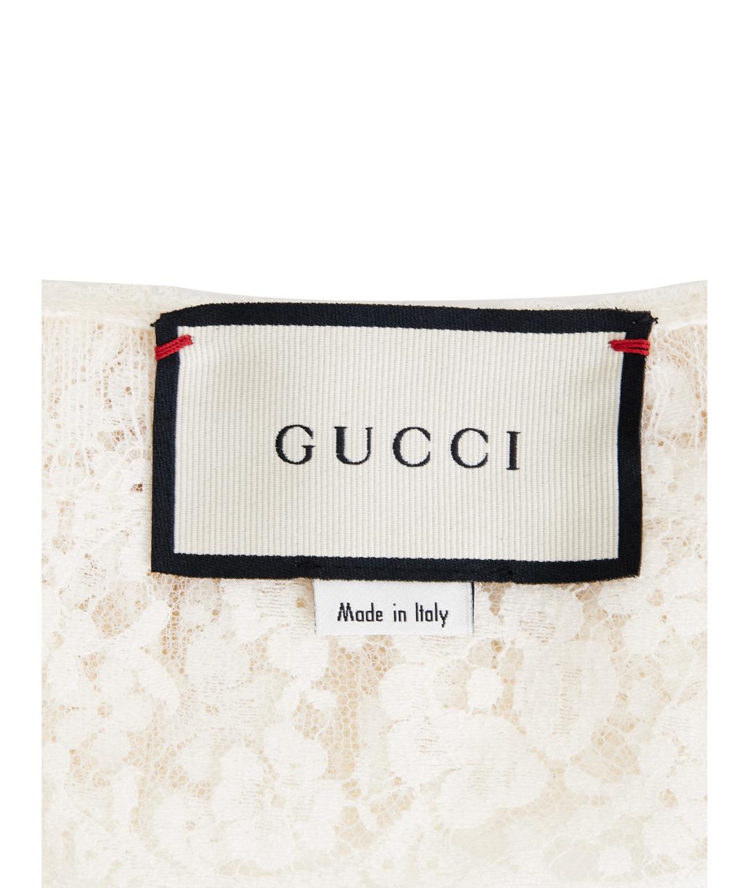 GUCCI Бежевая хлопковая блузы, фото 11