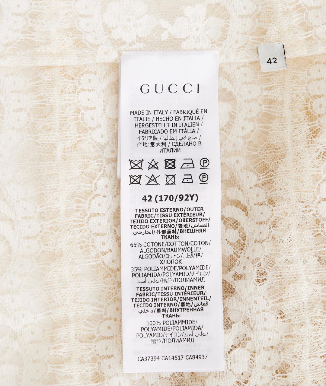 GUCCI Бежевая хлопковая блузы, фото 6