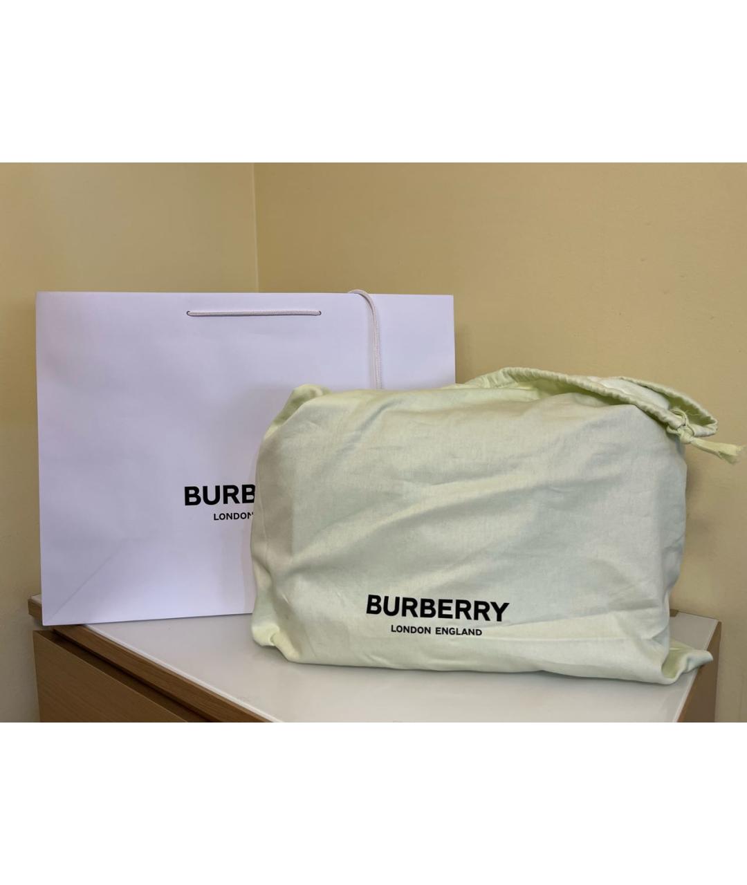 BURBERRY Коричневая кожаная сумка тоут, фото 4