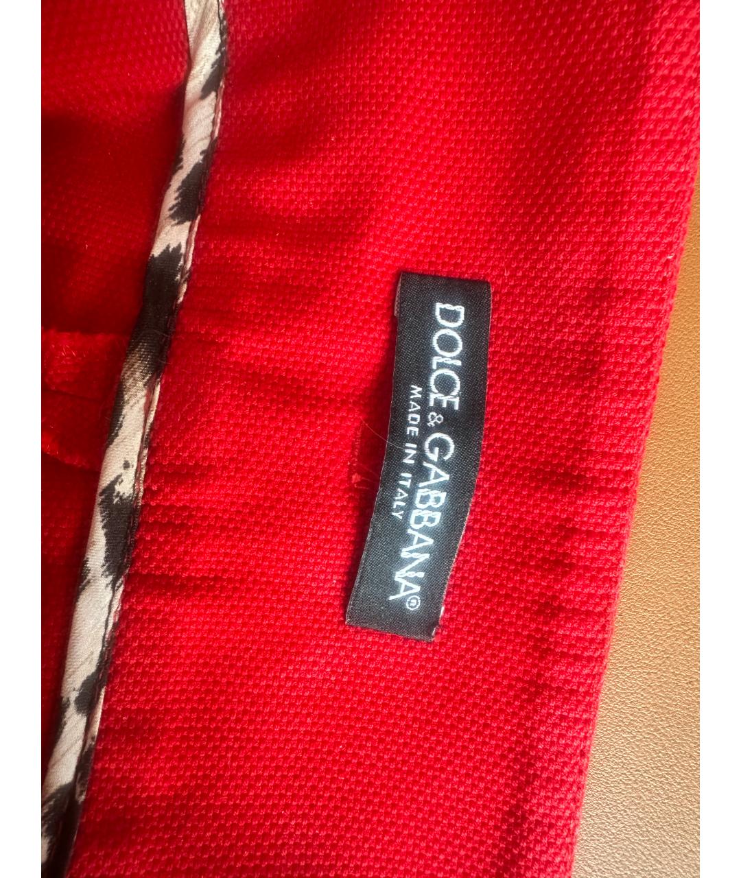DOLCE&GABBANA Красные шерстяные прямые брюки, фото 6