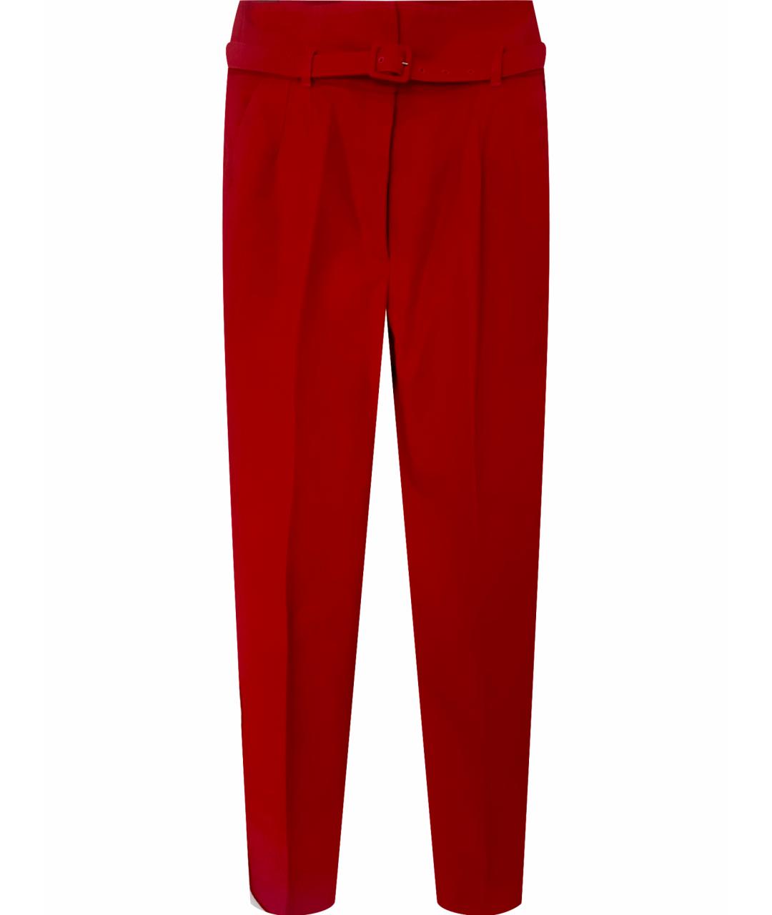 DOLCE&GABBANA Красные шерстяные прямые брюки, фото 1