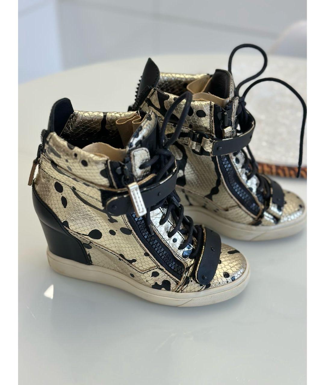 GIUSEPPE ZANOTTI DESIGN Серебряные кожаные ботинки, фото 5