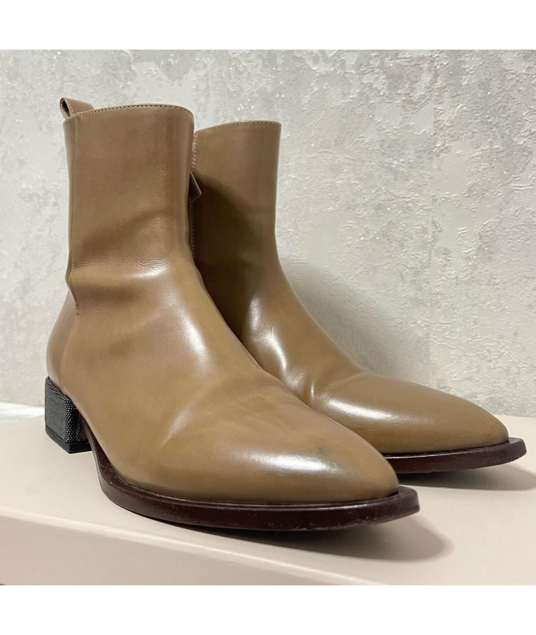 BRUNELLO CUCINELLI Коричневые кожаные ботинки, фото 2