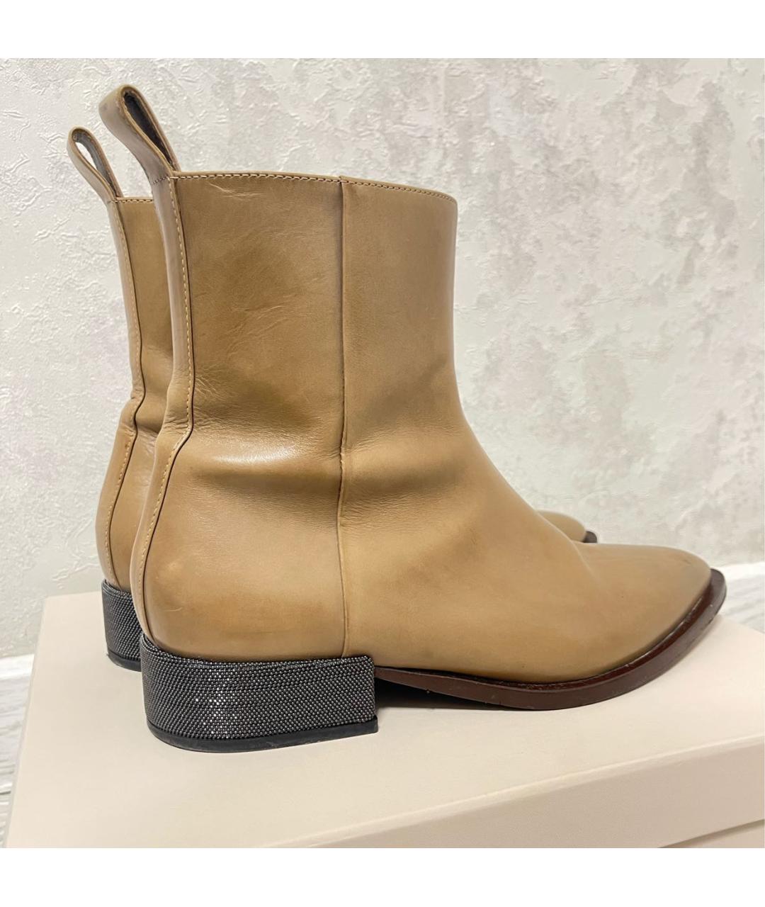 BRUNELLO CUCINELLI Коричневые кожаные ботинки, фото 7