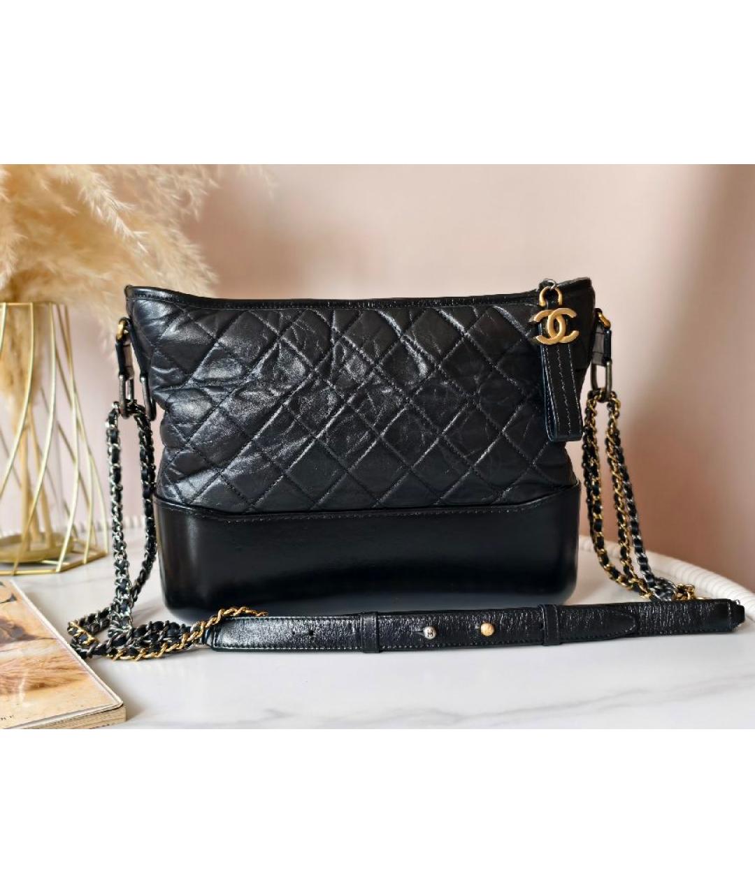 CHANEL Черная кожаная сумка с короткими ручками, фото 2