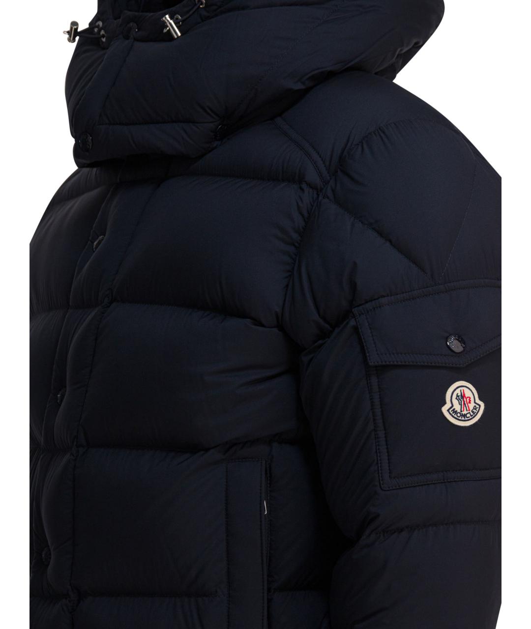MONCLER Темно-синий полиамидовый пуховик, фото 4
