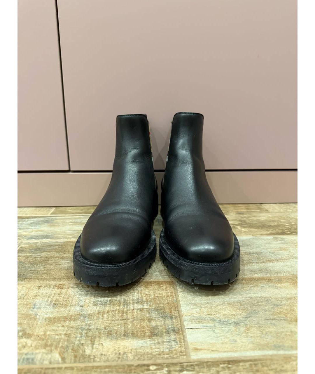 BURBERRY Черные кожаные сапоги, фото 2