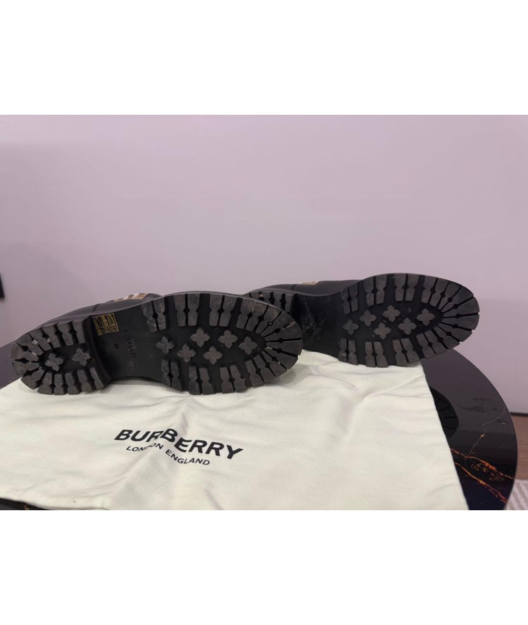 BURBERRY Черные кожаные сапоги, фото 4