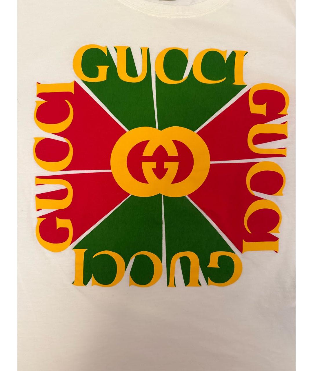 GUCCI Белая хлопковая футболка, фото 3