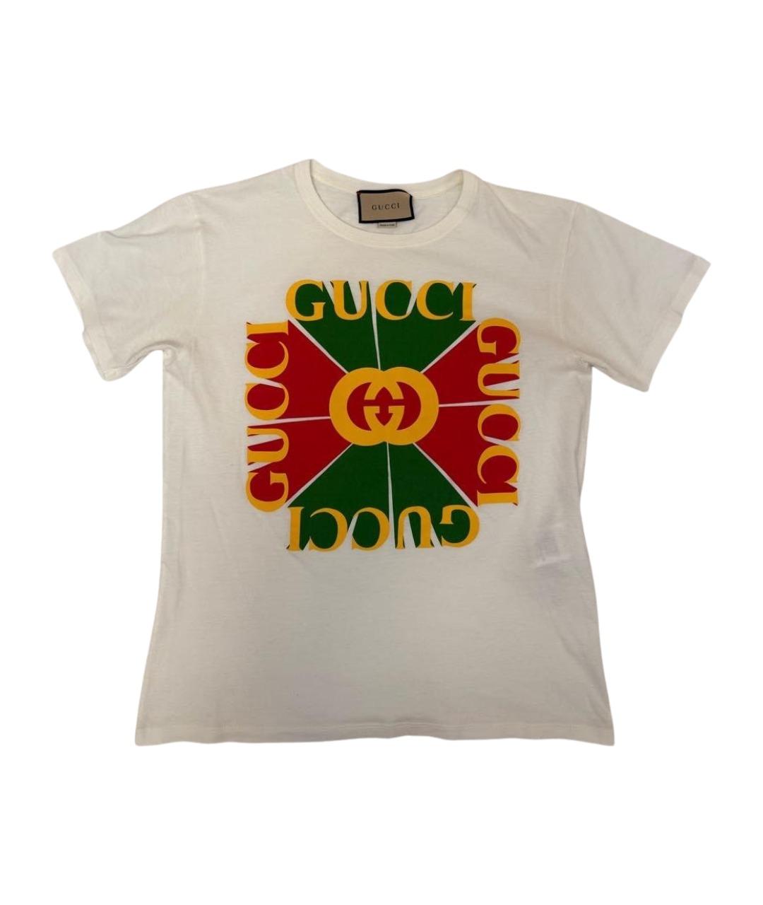 GUCCI Белая хлопковая футболка, фото 1