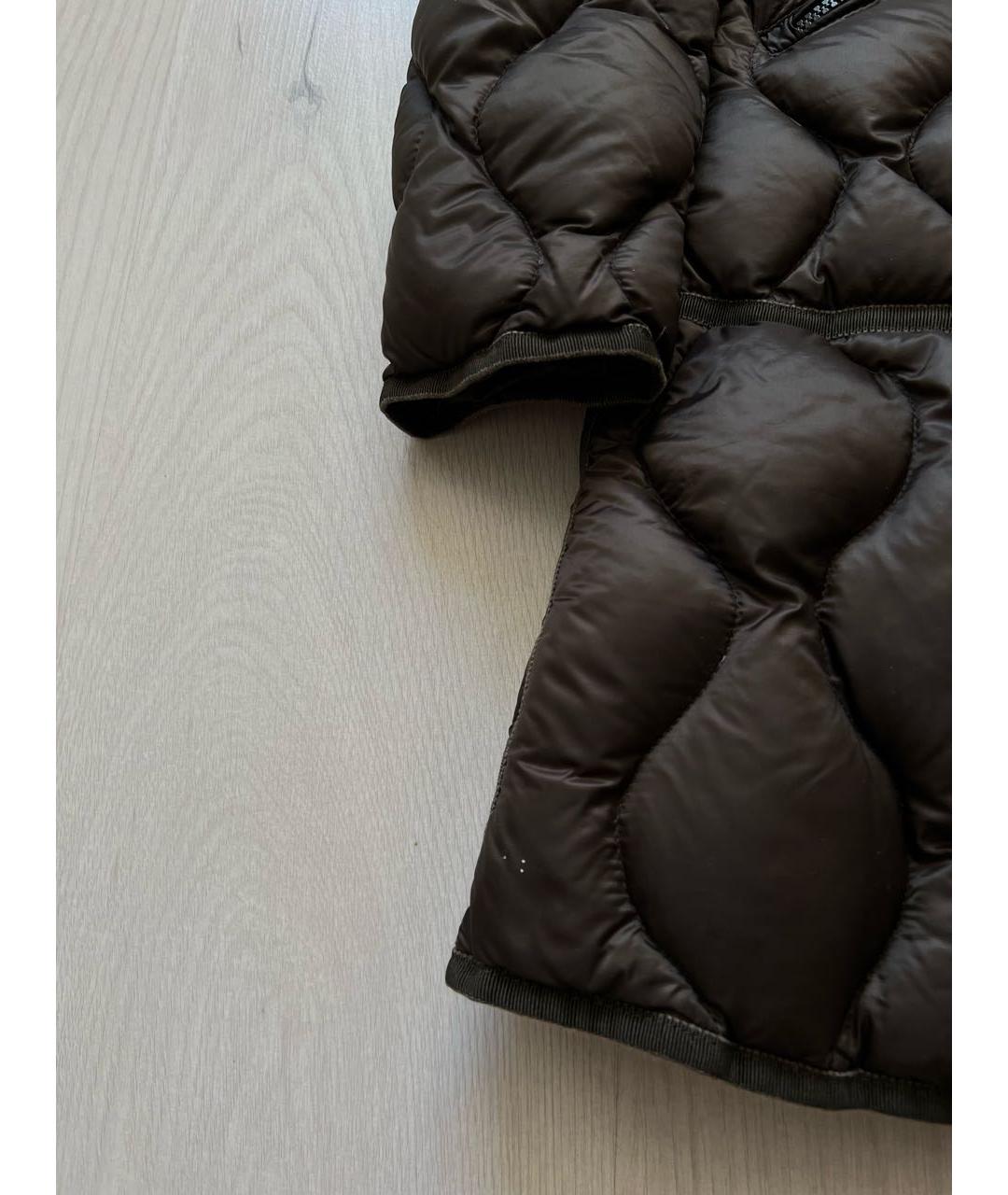 MONCLER Коричневый полиамидовый пуховик, фото 5