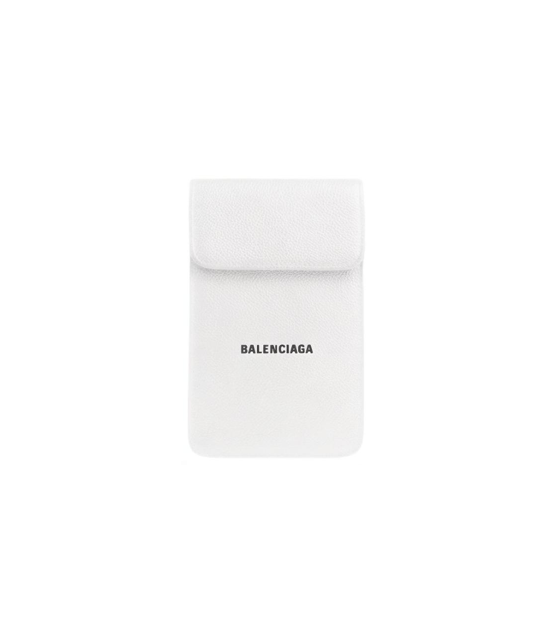 BALENCIAGA Белый кожаный кардхолдер, фото 1