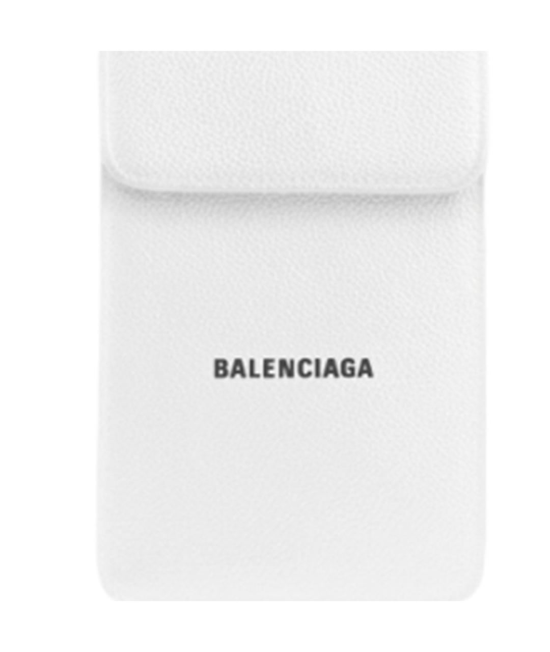 BALENCIAGA Белый кожаный кардхолдер, фото 5
