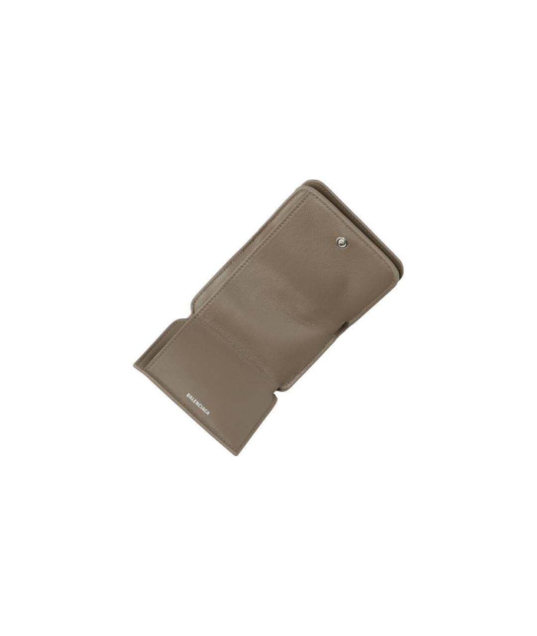 BALENCIAGA Коричневый кожаный кошелек, фото 4