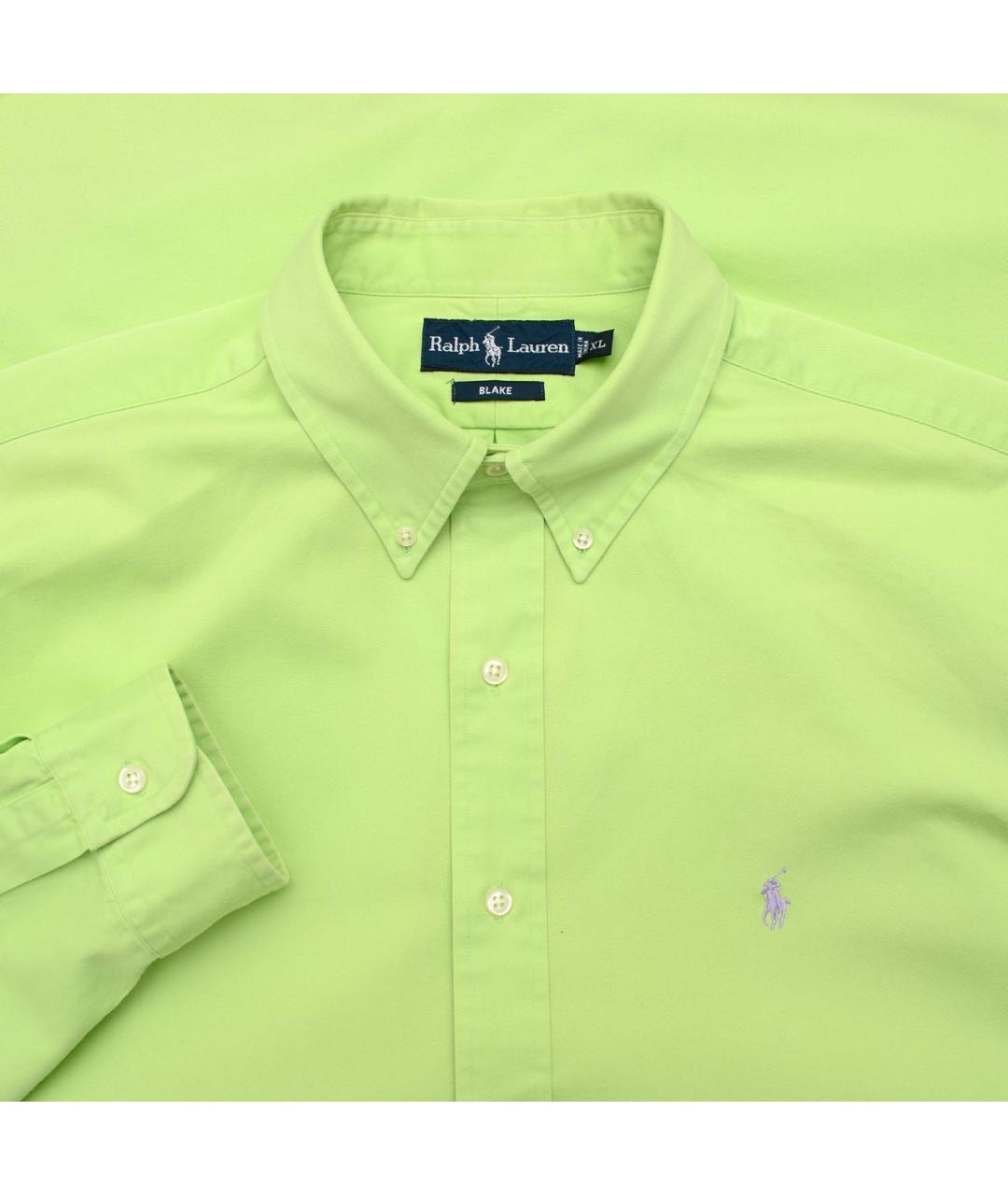 POLO RALPH LAUREN Салатовая хлопковая кэжуал рубашка, фото 3