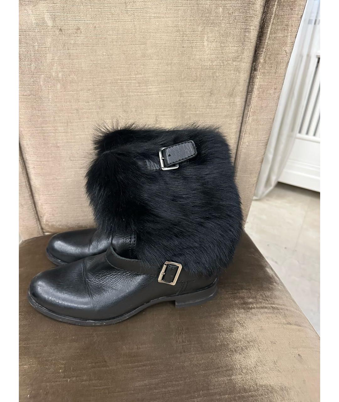PRADA Черные кожаные полусапоги, фото 3