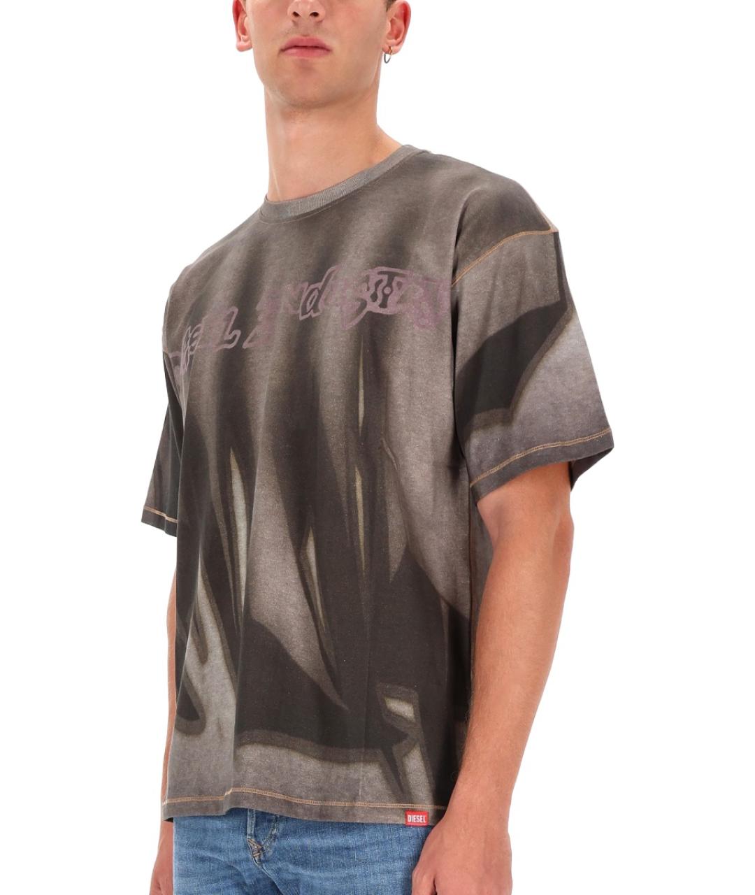 DIESEL Серая хлопковая футболка, фото 4