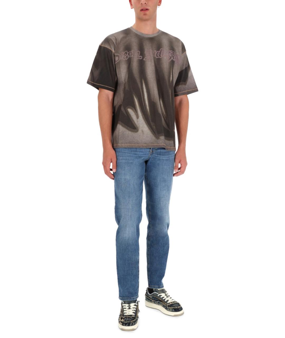 DIESEL Серая хлопковая футболка, фото 2