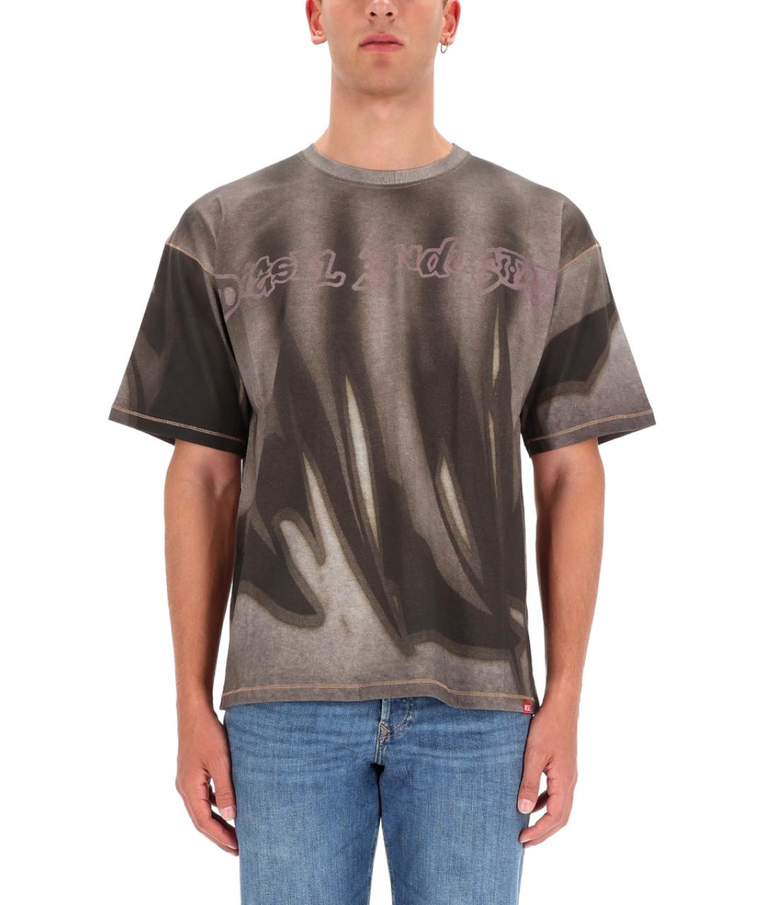 DIESEL Серая хлопковая футболка, фото 3