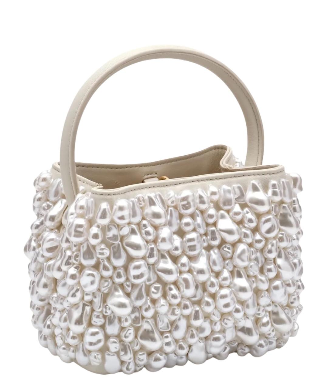 CULT GAIA Белая кожаная сумка с короткими ручками, фото 2