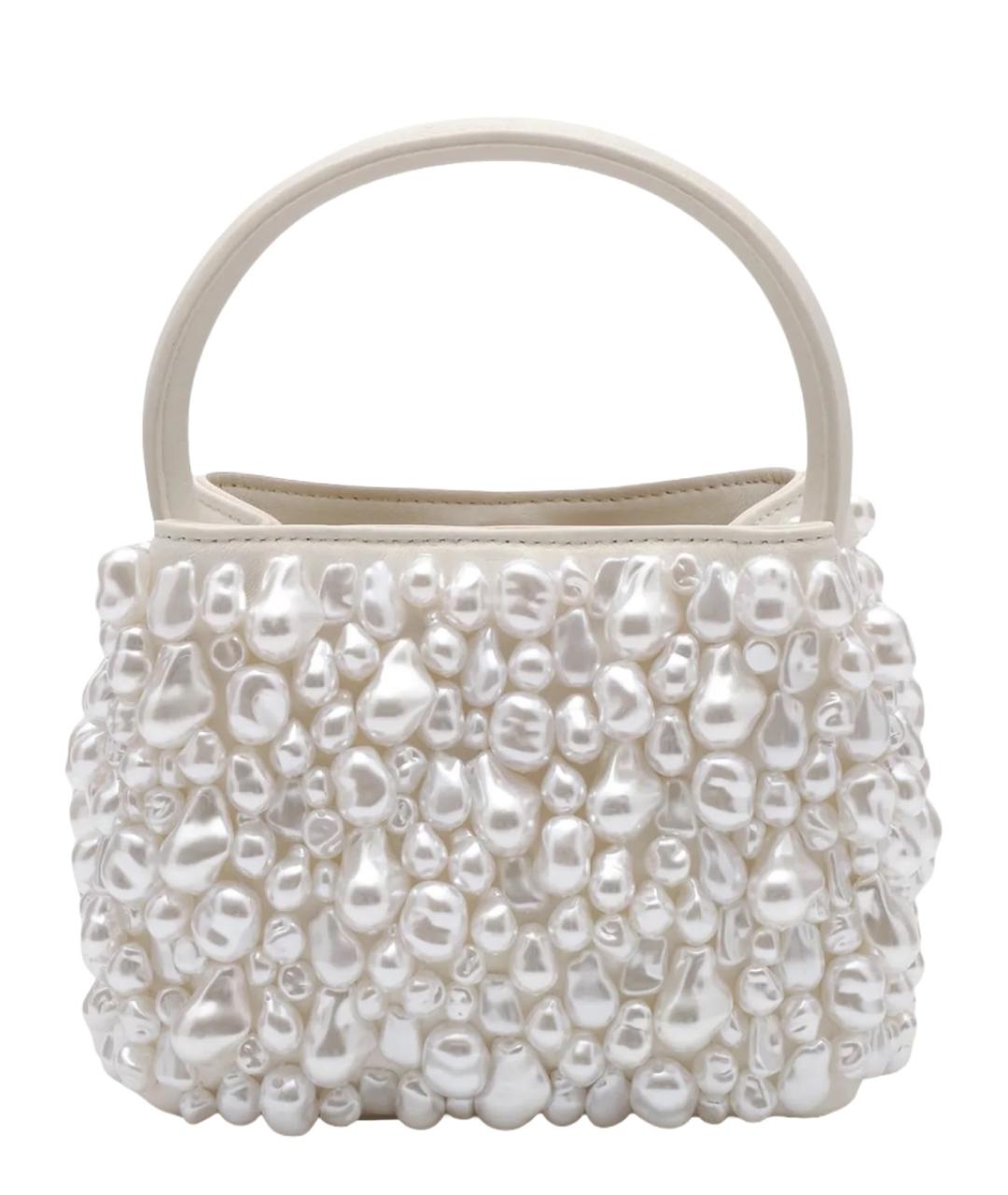 CULT GAIA Белая кожаная сумка с короткими ручками, фото 3