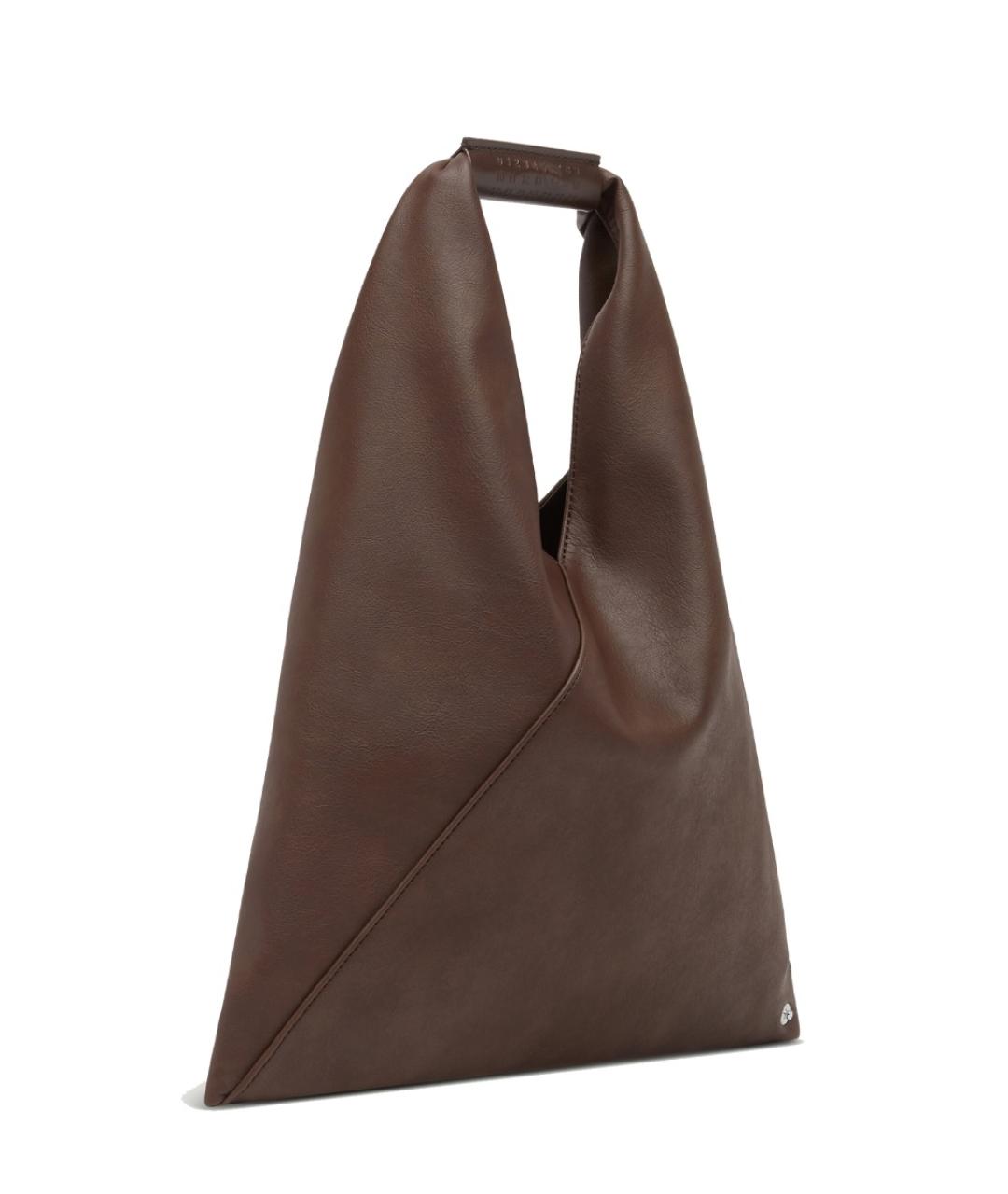 MM6 MAISON MARGIELA Коричневая кожаная сумка тоут, фото 3