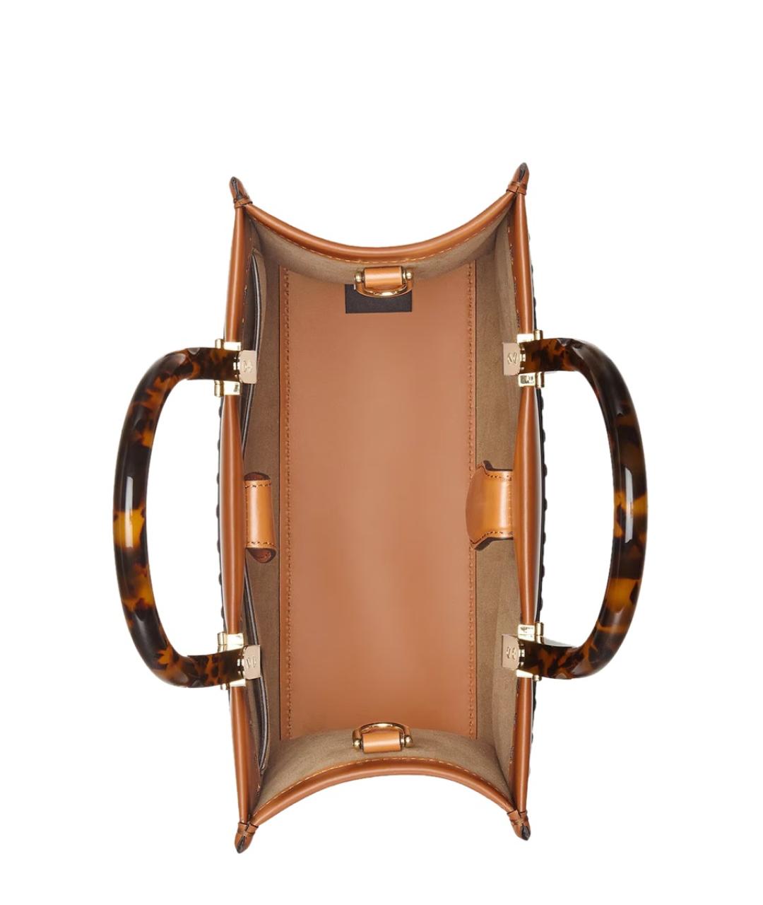 FENDI Коричневая кожаная сумка тоут, фото 4