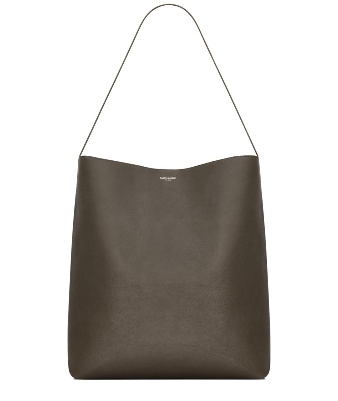 SAINT LAURENT Серая кожаная сумка тоут, фото 1